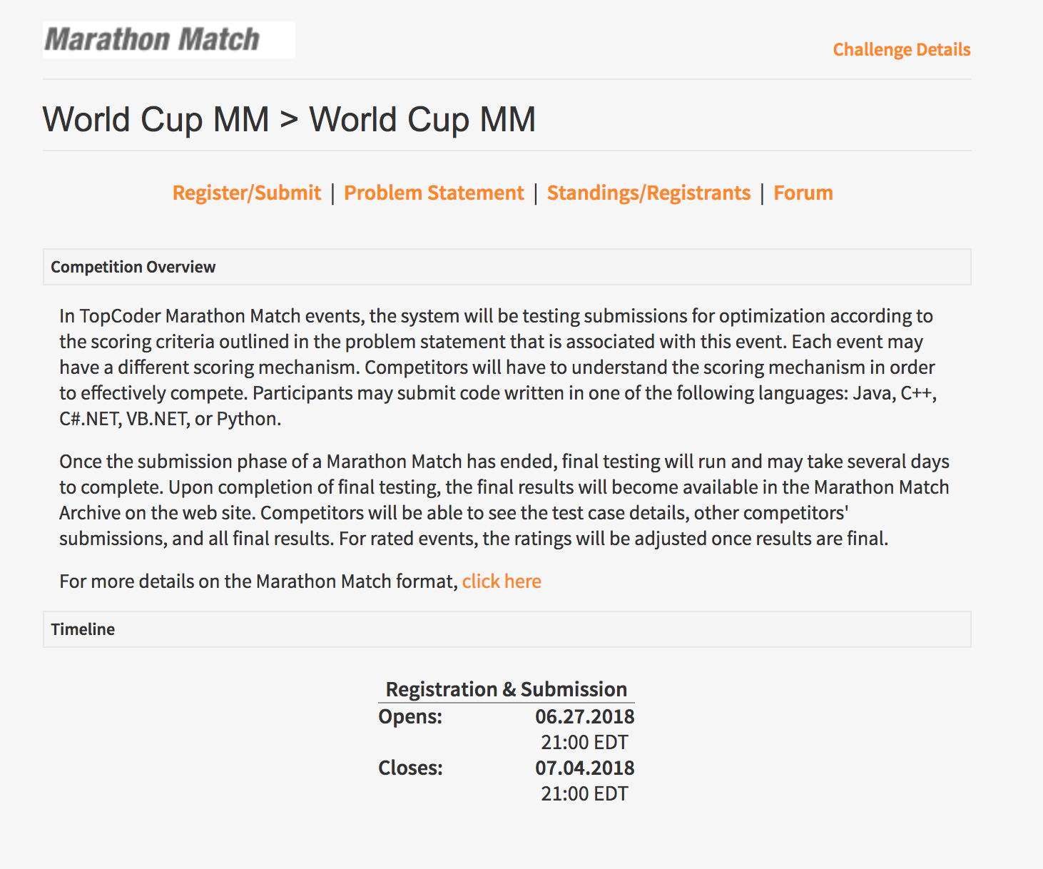 Marathon Match Main