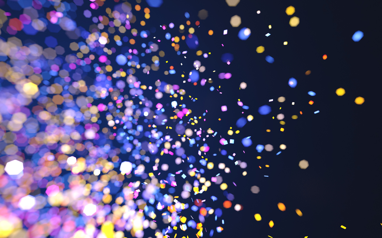defocused explosion particles - blue abstraction - 3d rendering